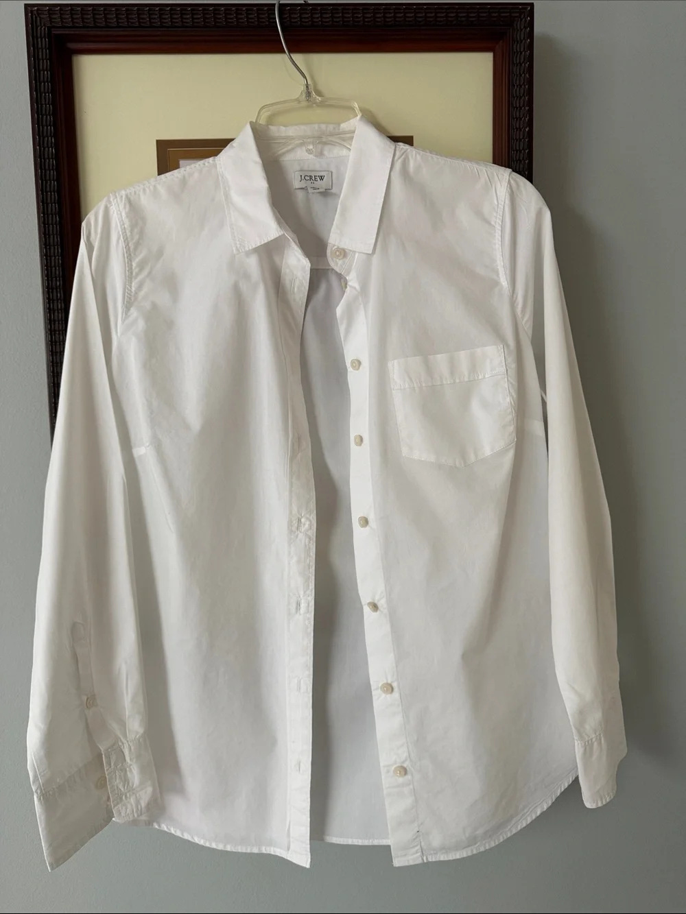 J. Crew White Long-Sleeve Button-Down Shirt
